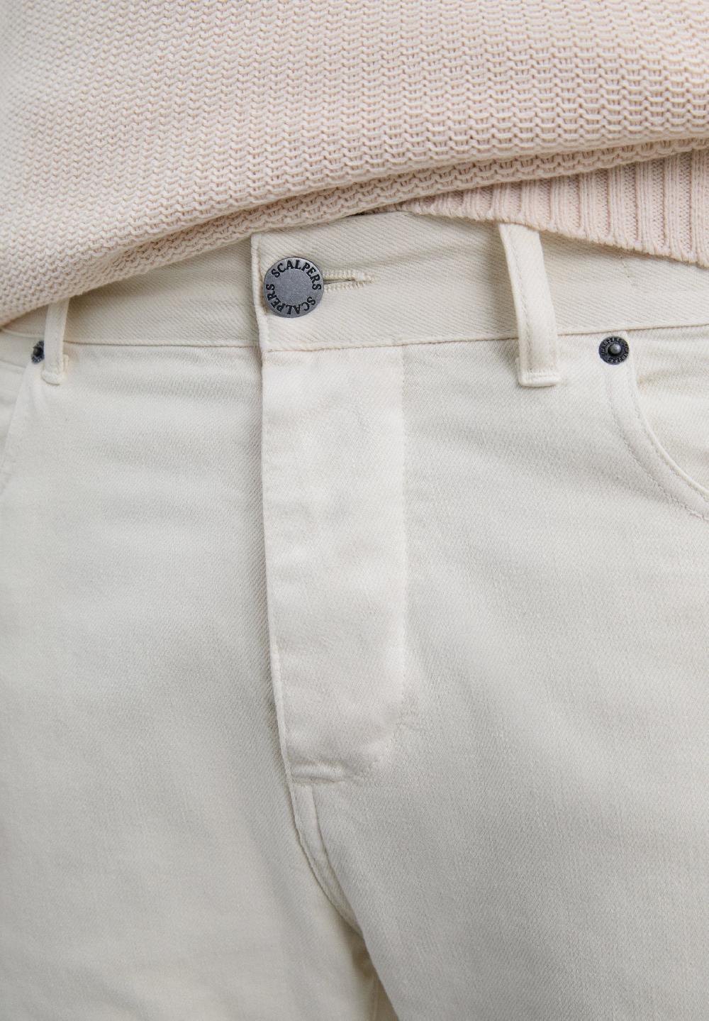 Scalpers STRAIGHT LOGO TROUSERS ECRU