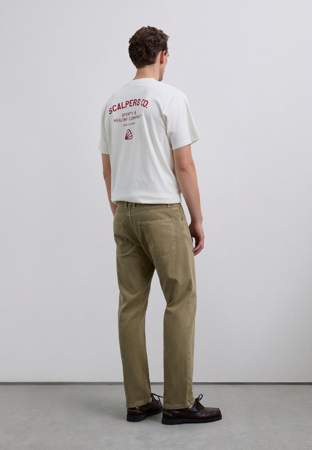 Scalpers STRAIGHT LOGO TROUSERS KHAKI