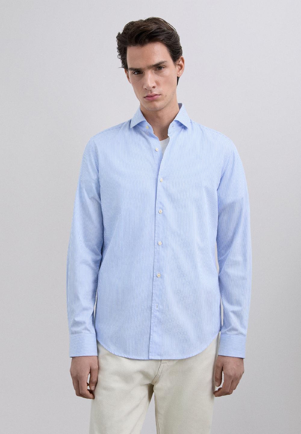 Scalpers STRIPED COTTON SHIRT BLUE STRIPES