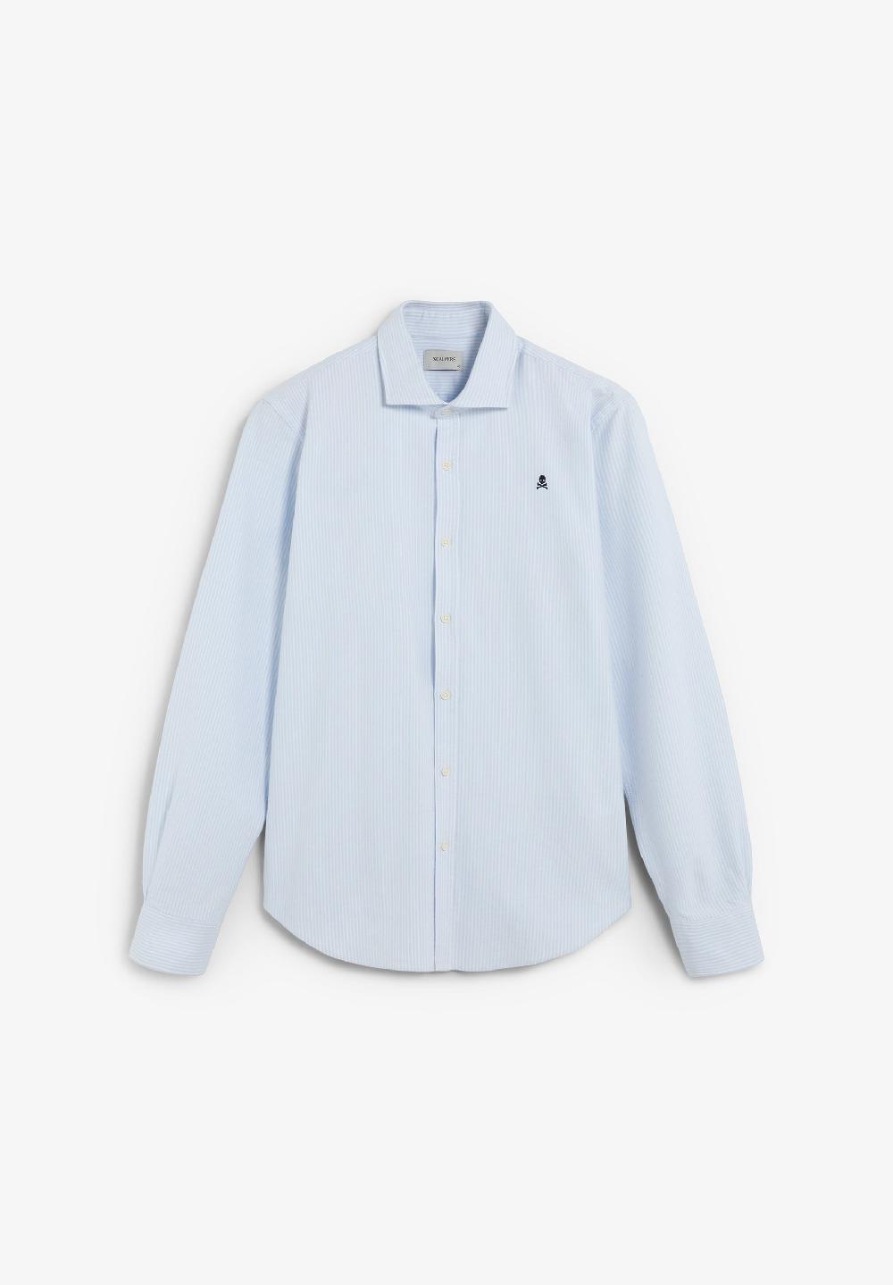 scalpers STRIPED COTTON SHIRT WHITE STRIPES