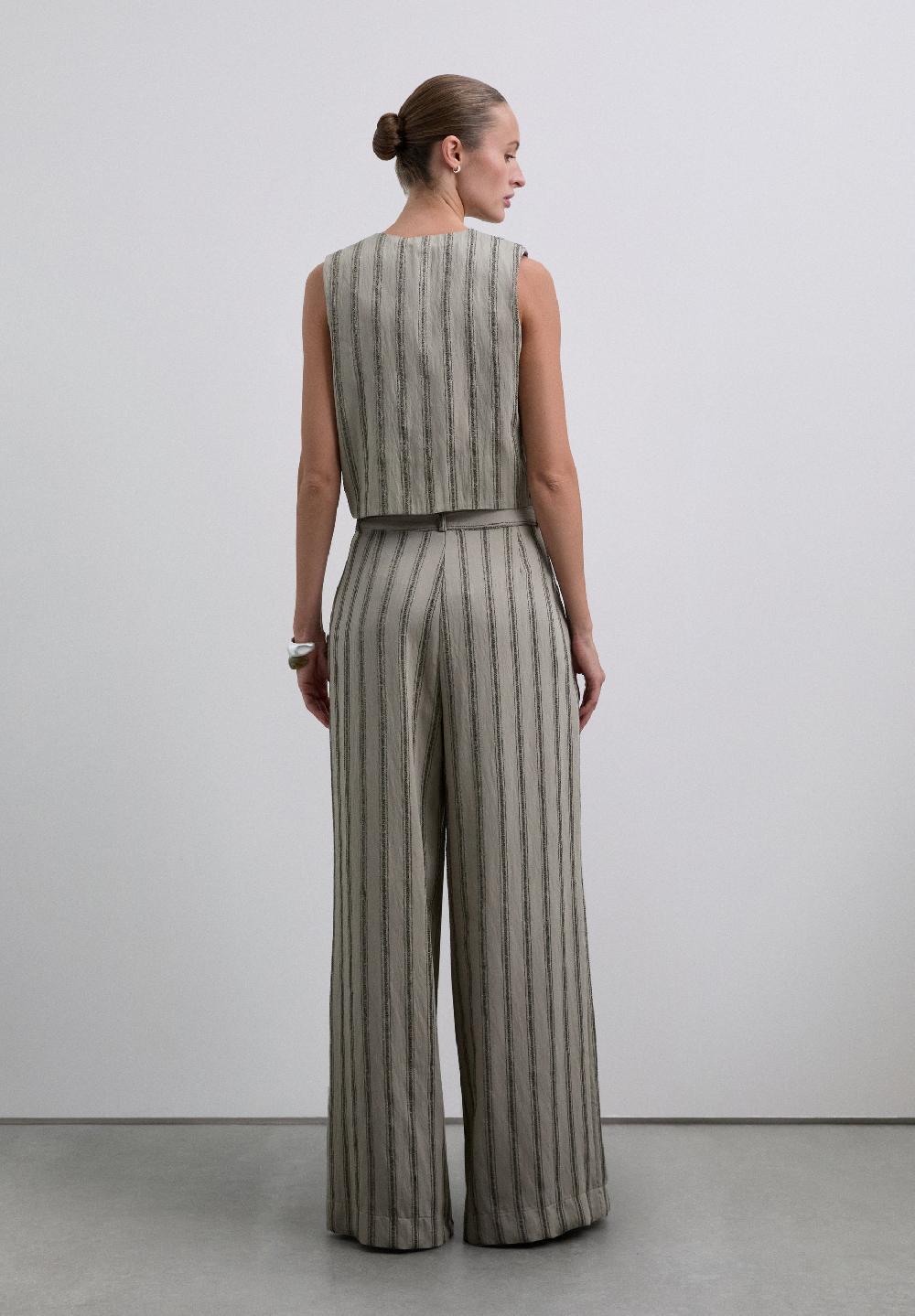 Scalpers STRIPED CULOTTES WITH DARTS NATURAL