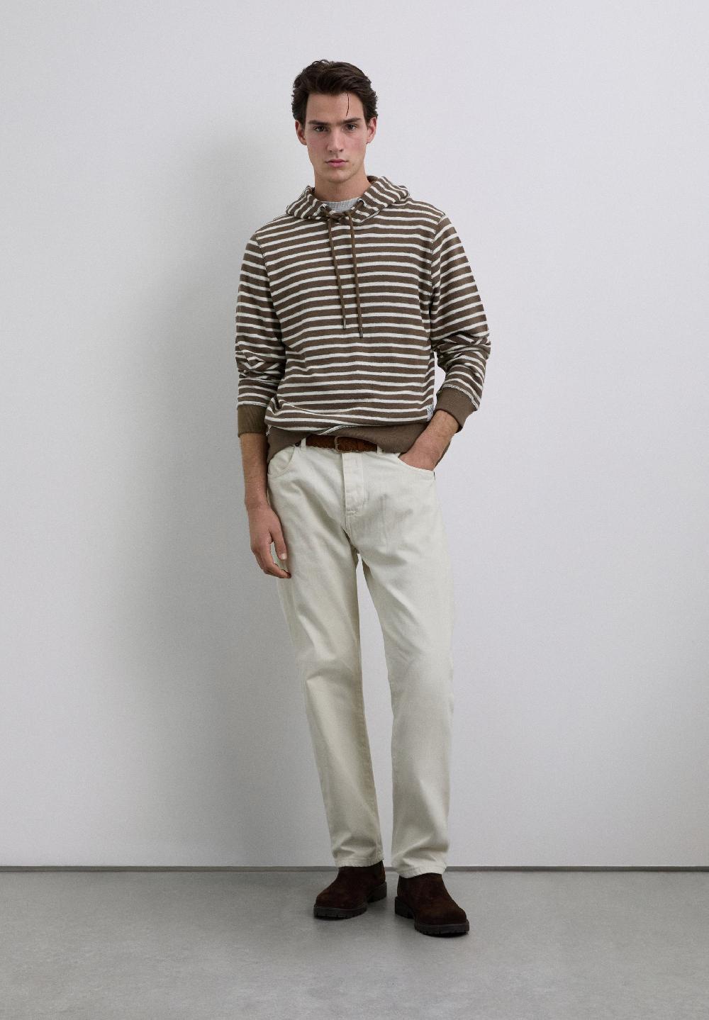 Scalpers STRIPED HOODIE BROWN