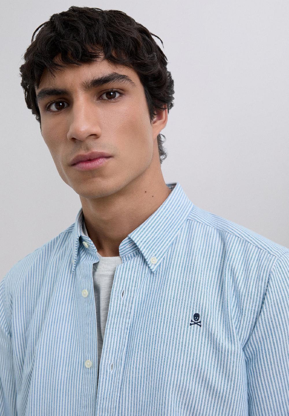 Scalpers STRIPED OXFORD SHIRT DUCK STRIPES