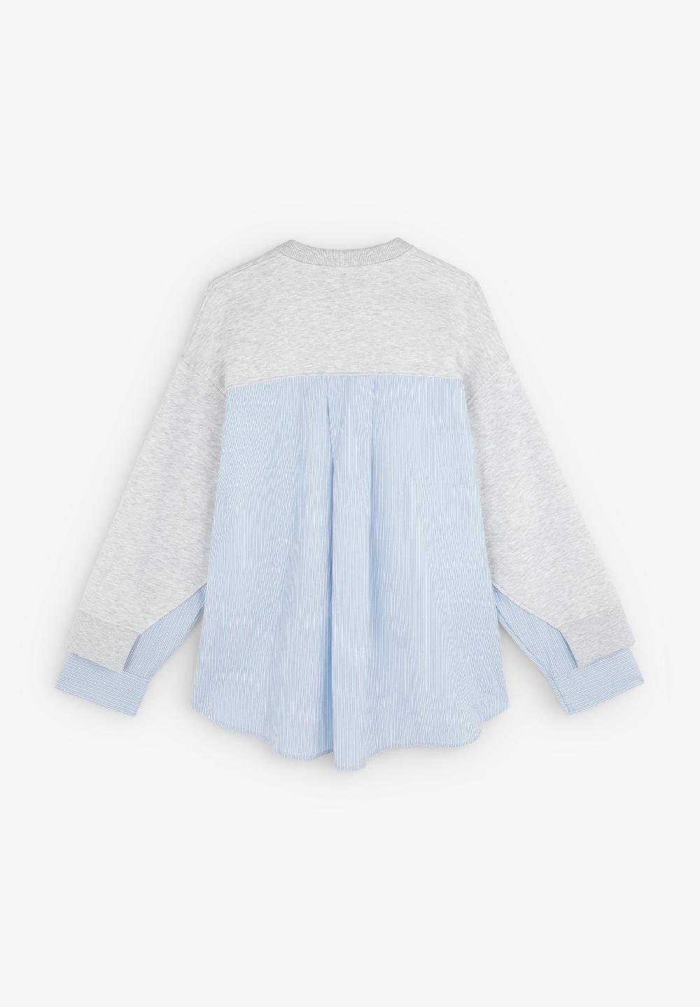 Scalpers STRIPED SHIRT SWEATSHIRT GREY MELANGE