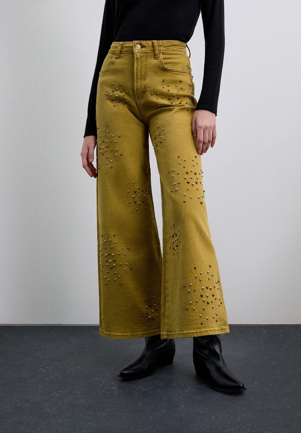 Scalpers STUDDED CULOTTE JEANS MUSTARD