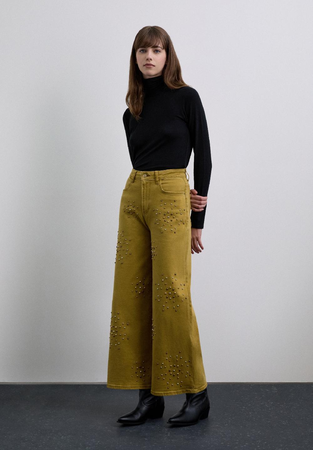 scalpers STUDDED CULOTTE JEANS MUSTARD