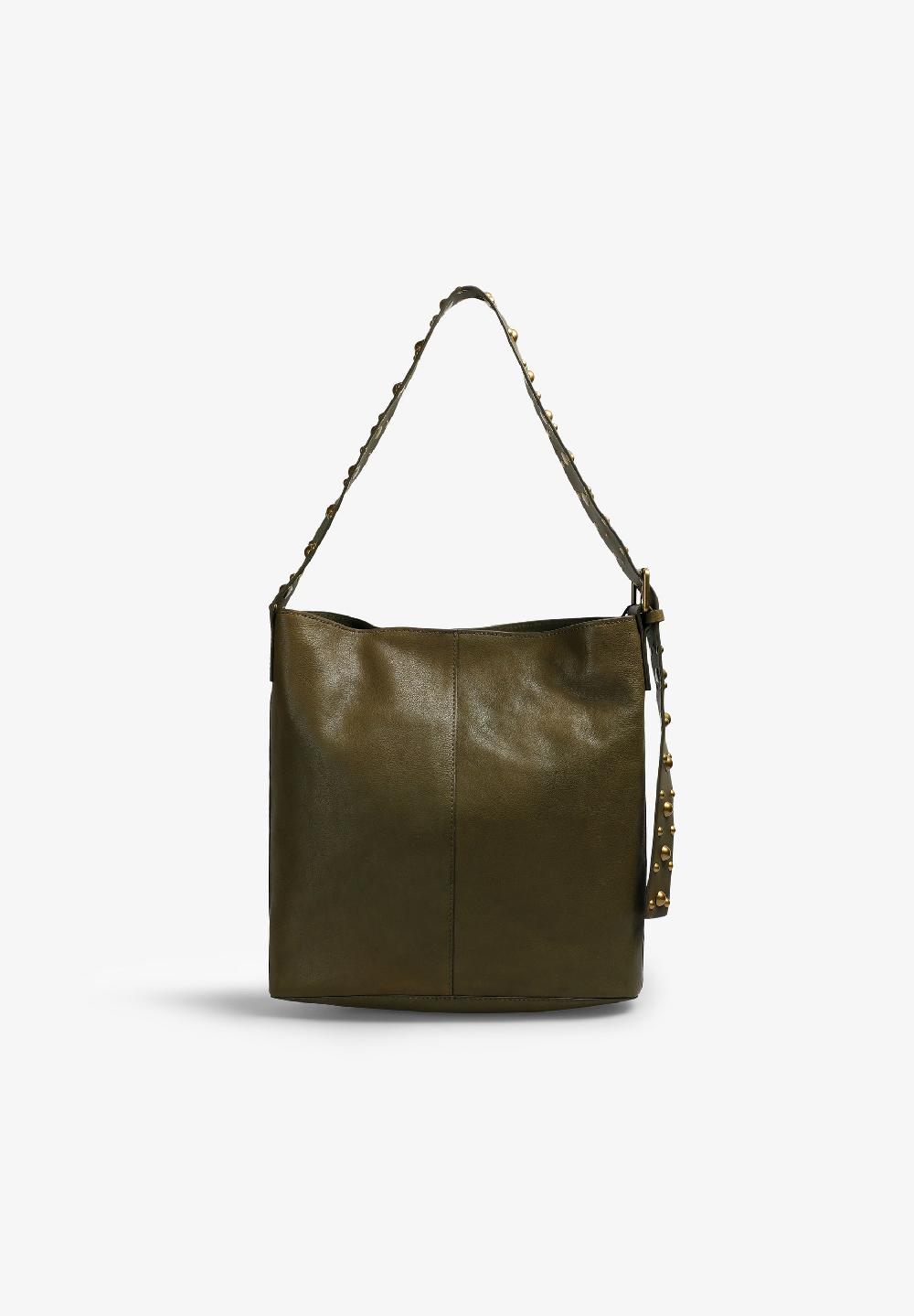 Scalpers STUDDED LEATHER BAG KHAKI