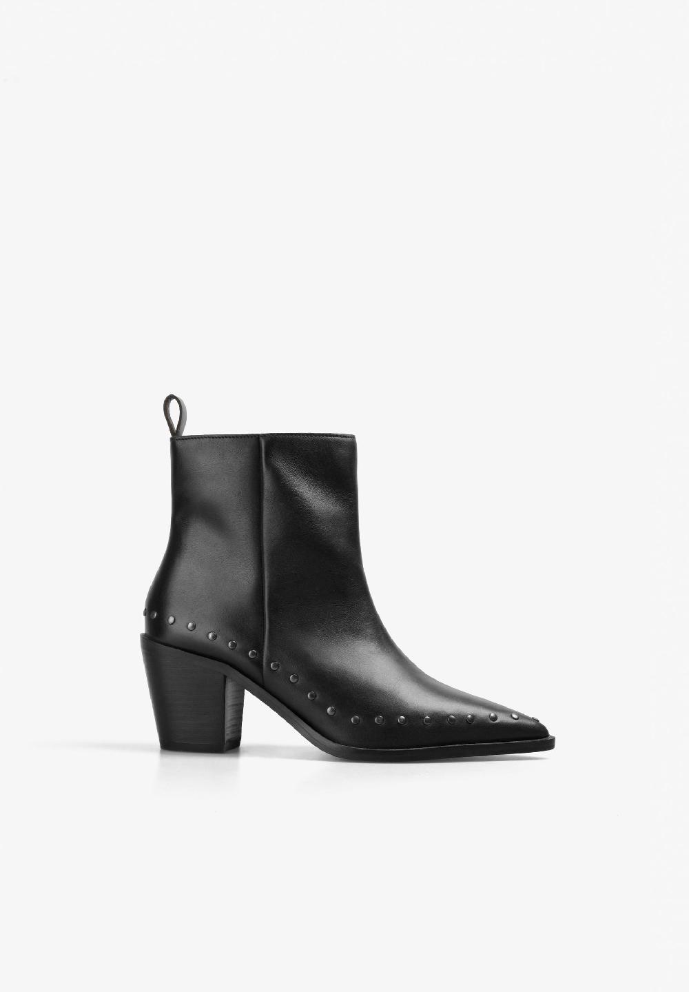 Scalpers STUDDED LEATHER BOOTS BLACK