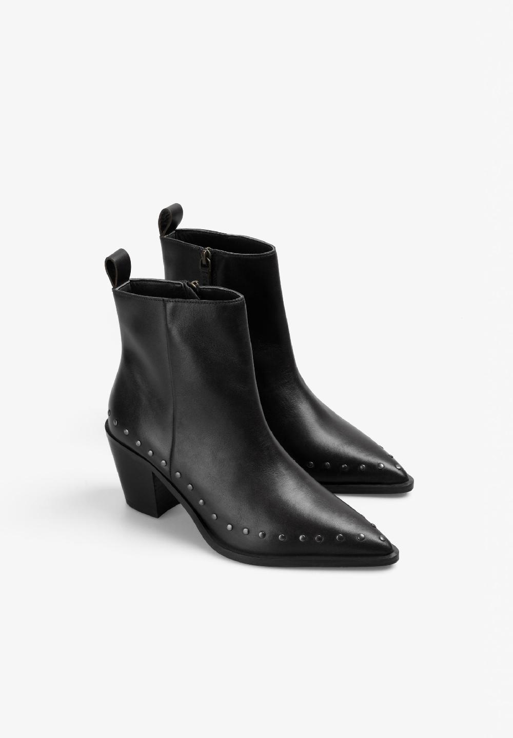 Scalpers STUDDED LEATHER BOOTS BLACK