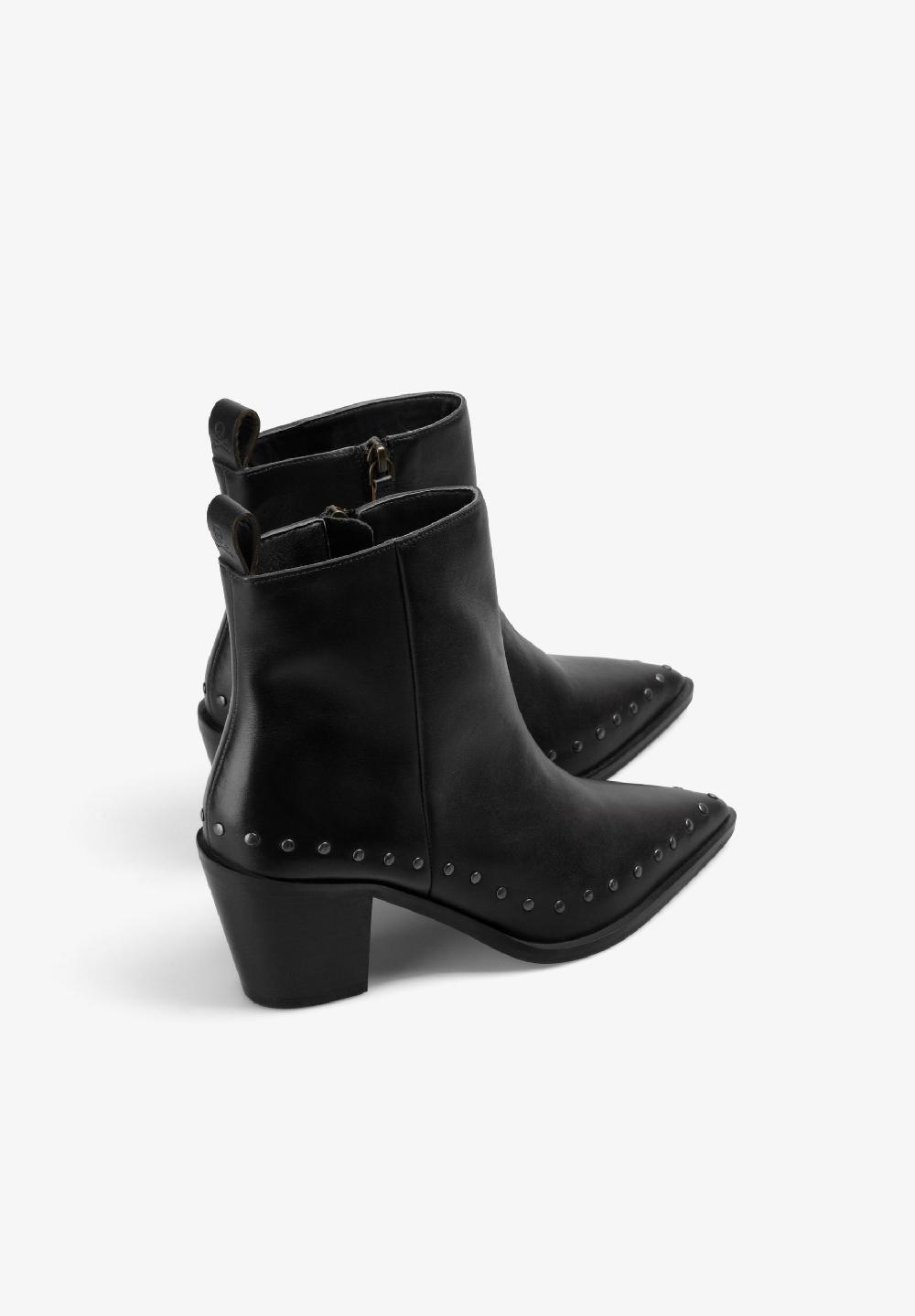 Scalpers STUDDED LEATHER BOOTS BLACK