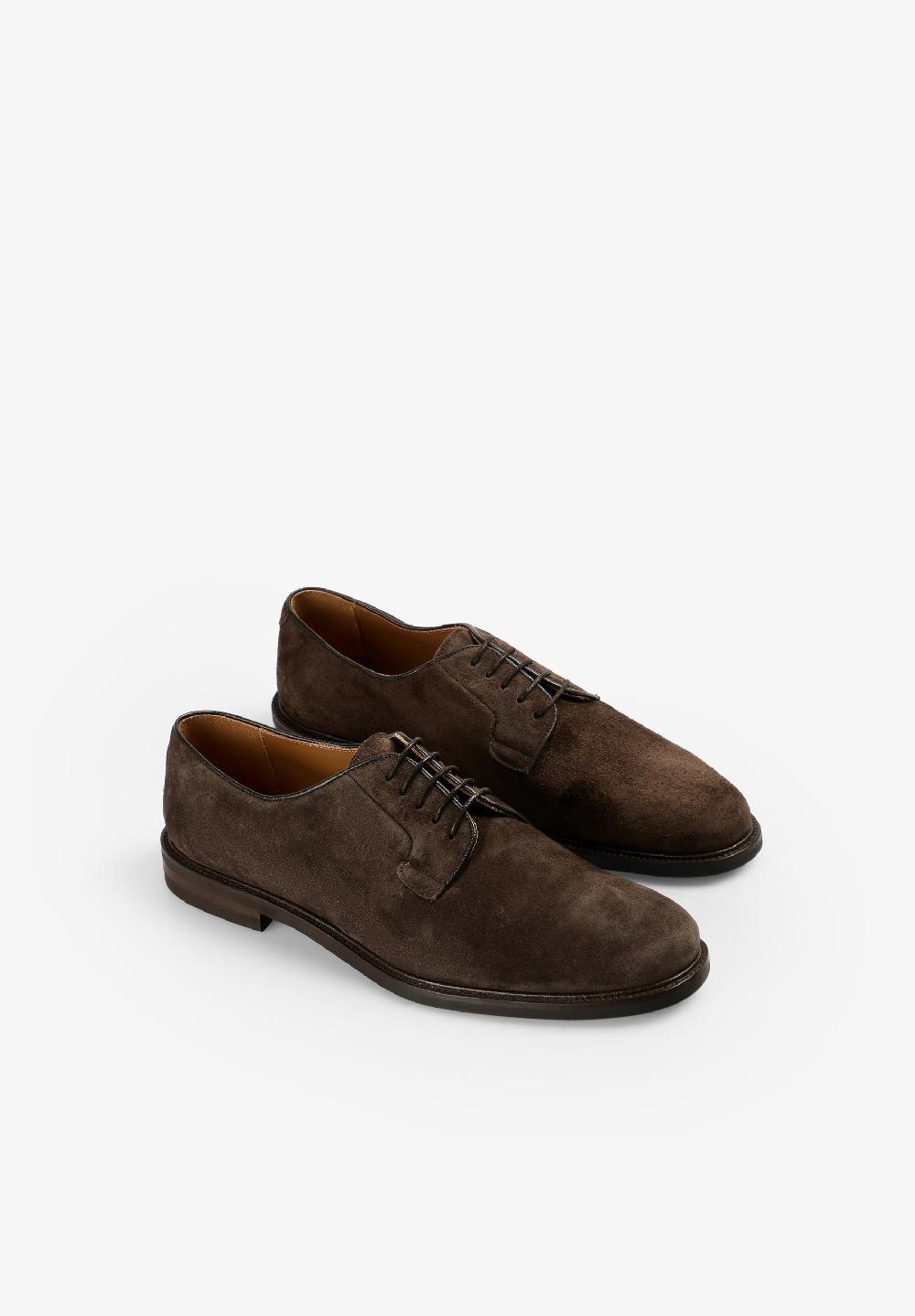 Scalpers SUEDE DERBY SHOES DARK BROWN