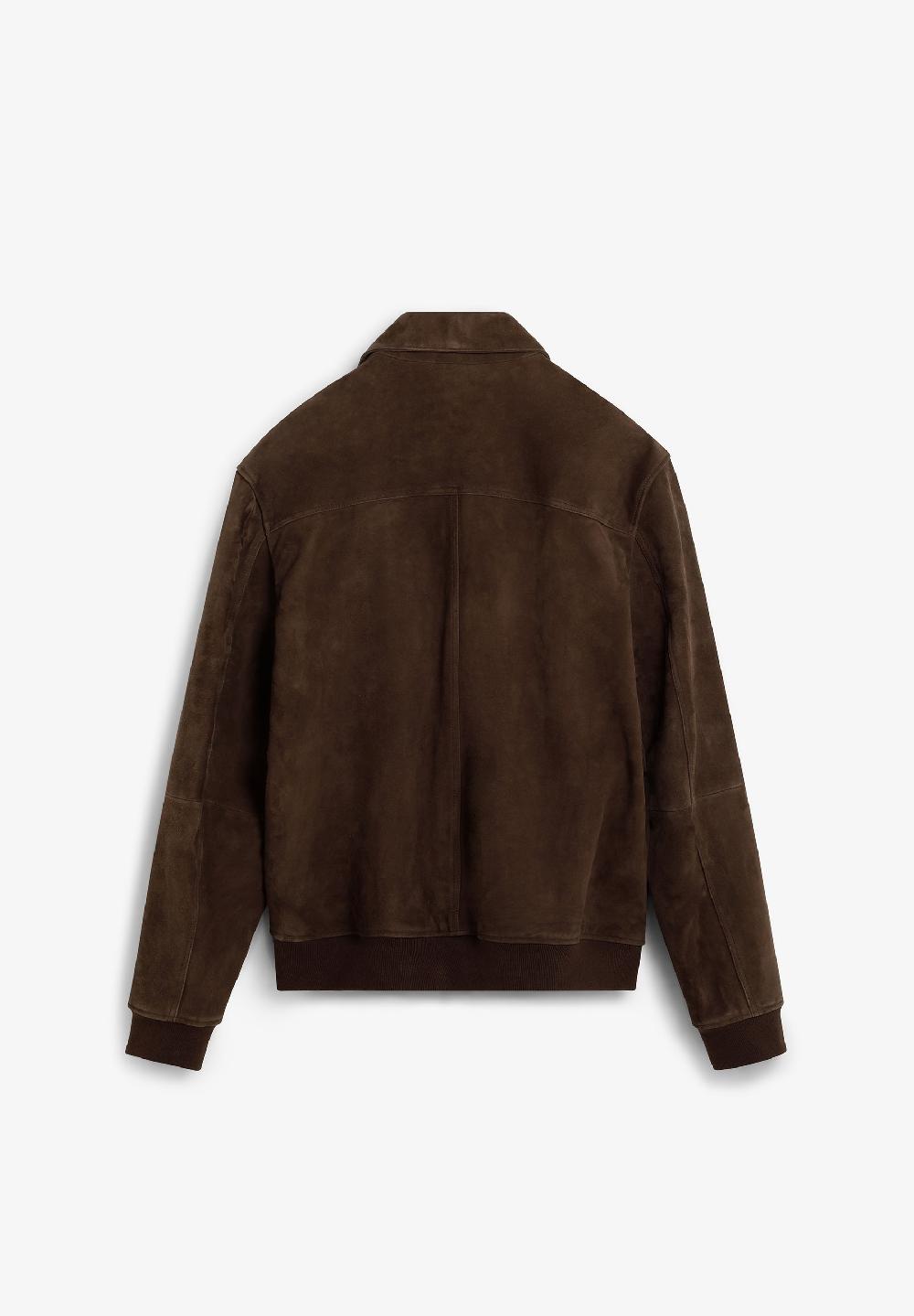 Scalpers SUEDE LEATHER JACKET DARK BROWN