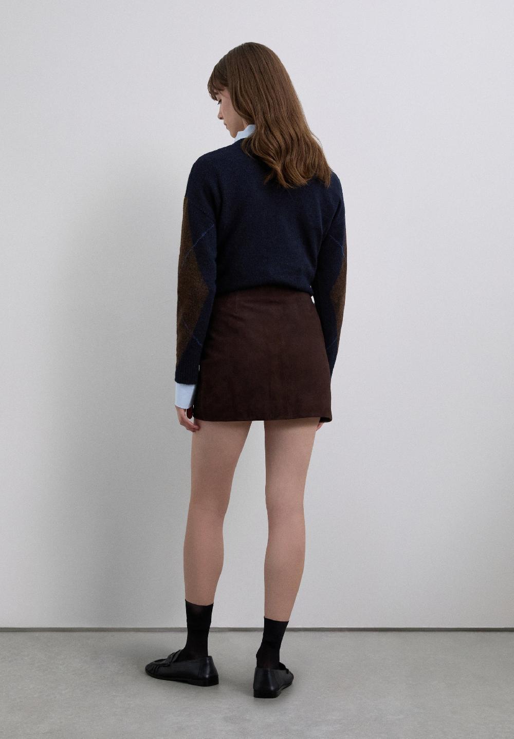 Scalpers SUEDE MINI SKIRT DARK BROWN