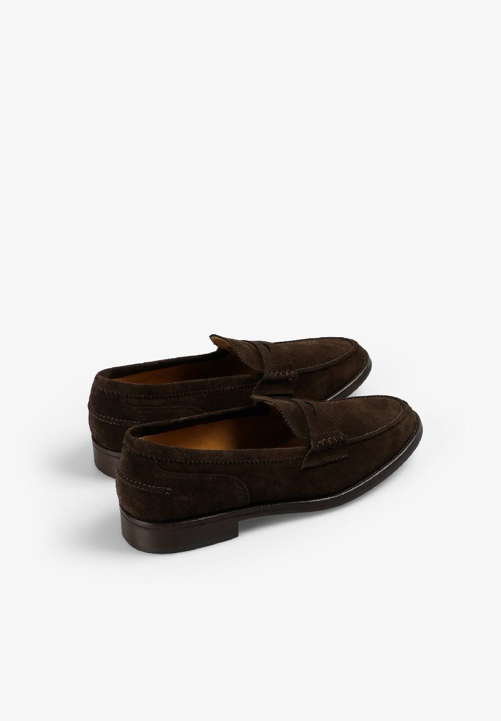 Scalpers SUEDE PENNY LOAFERS DARK BROWN