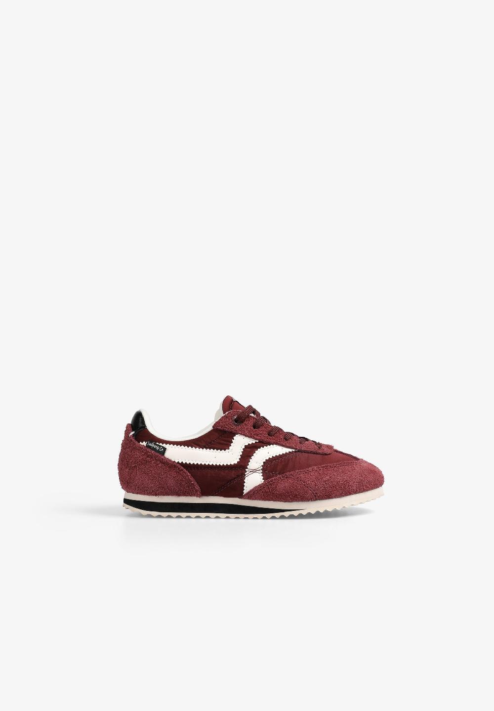 scalpers SUEDE RETRO SNEAKERS BURGUNDY