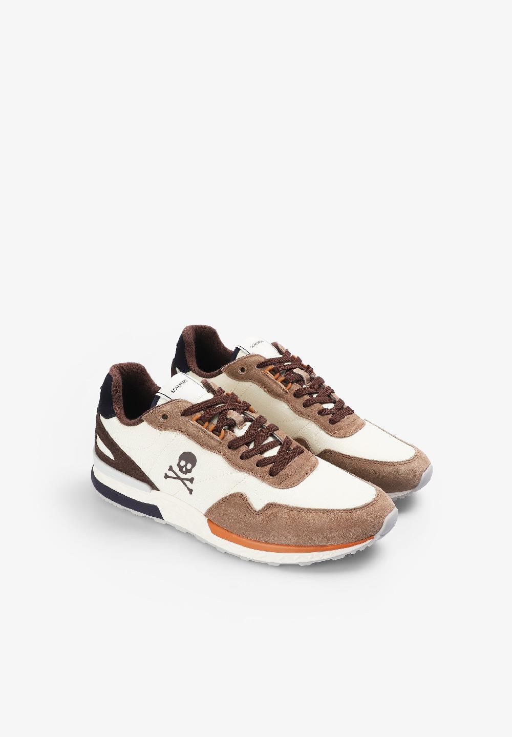 Scalpers SUEDE SNEAKERS WITH SKULL BLUE/SAND