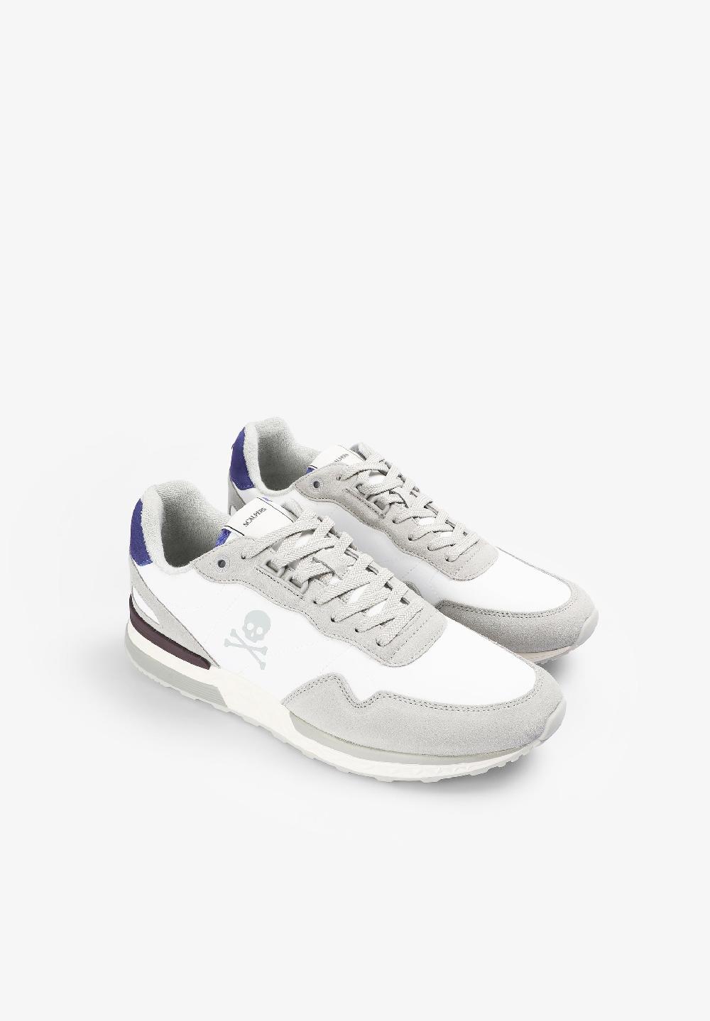 Scalpers SUEDE SNEAKERS WITH SKULL BLUE/WHITE
