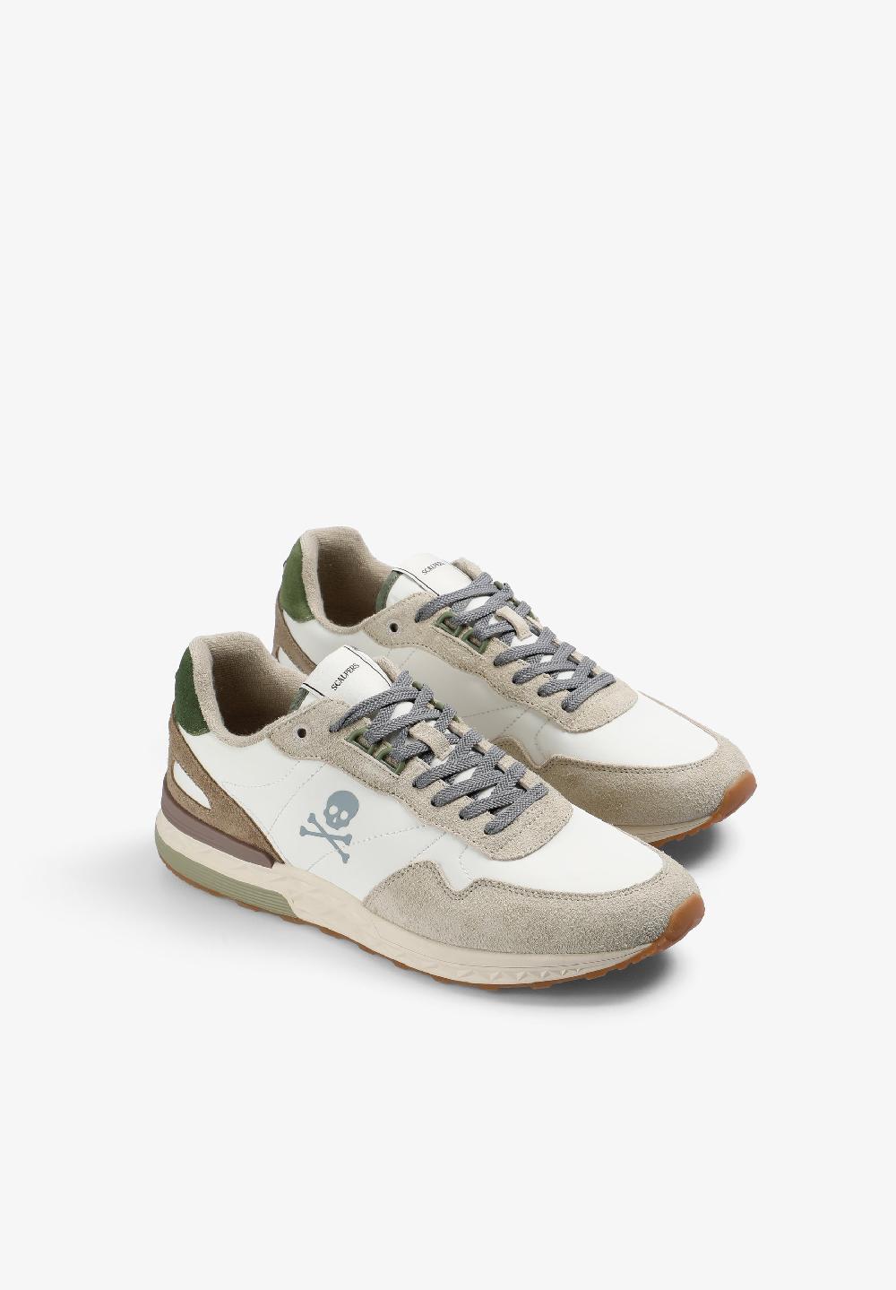 Scalpers SUEDE SNEAKERS WITH SKULL CREAM