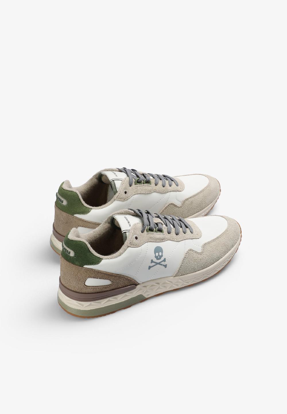 Scalpers SUEDE SNEAKERS WITH SKULL CREAM