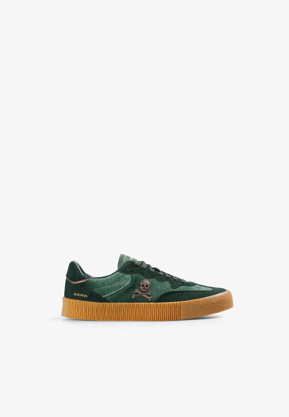 Scalpers SUEDE SNEAKERS WITH SKULL GREEN