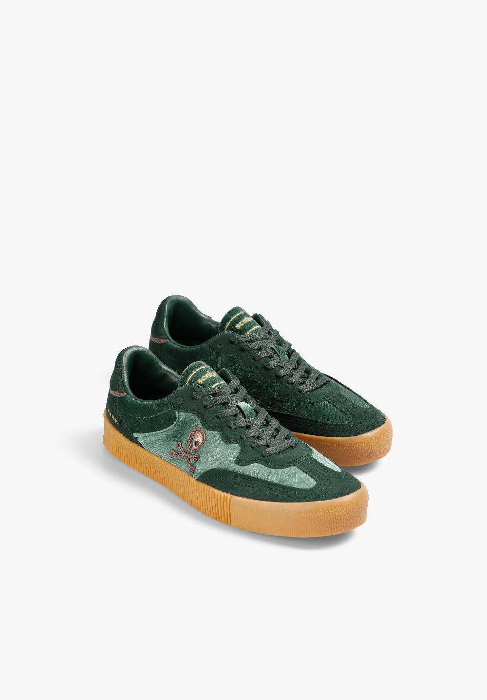 Scalpers SUEDE SNEAKERS WITH SKULL GREEN