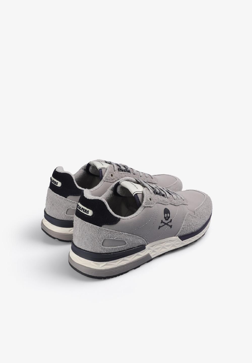 Scalpers SUEDE SNEAKERS WITH SKULL GREY/INDIGO
