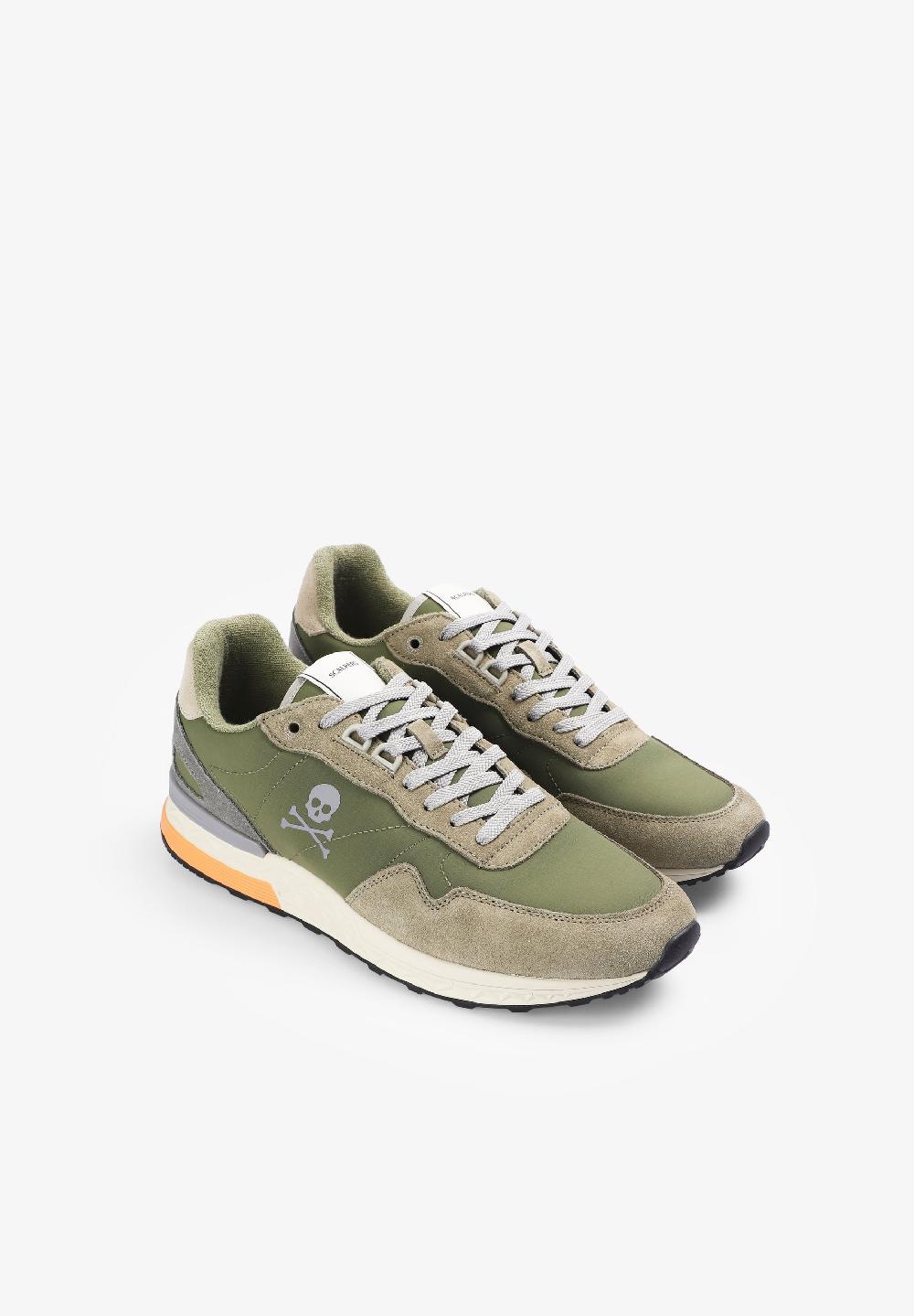 Scalpers SUEDE SNEAKERS WITH SKULL KHAKI