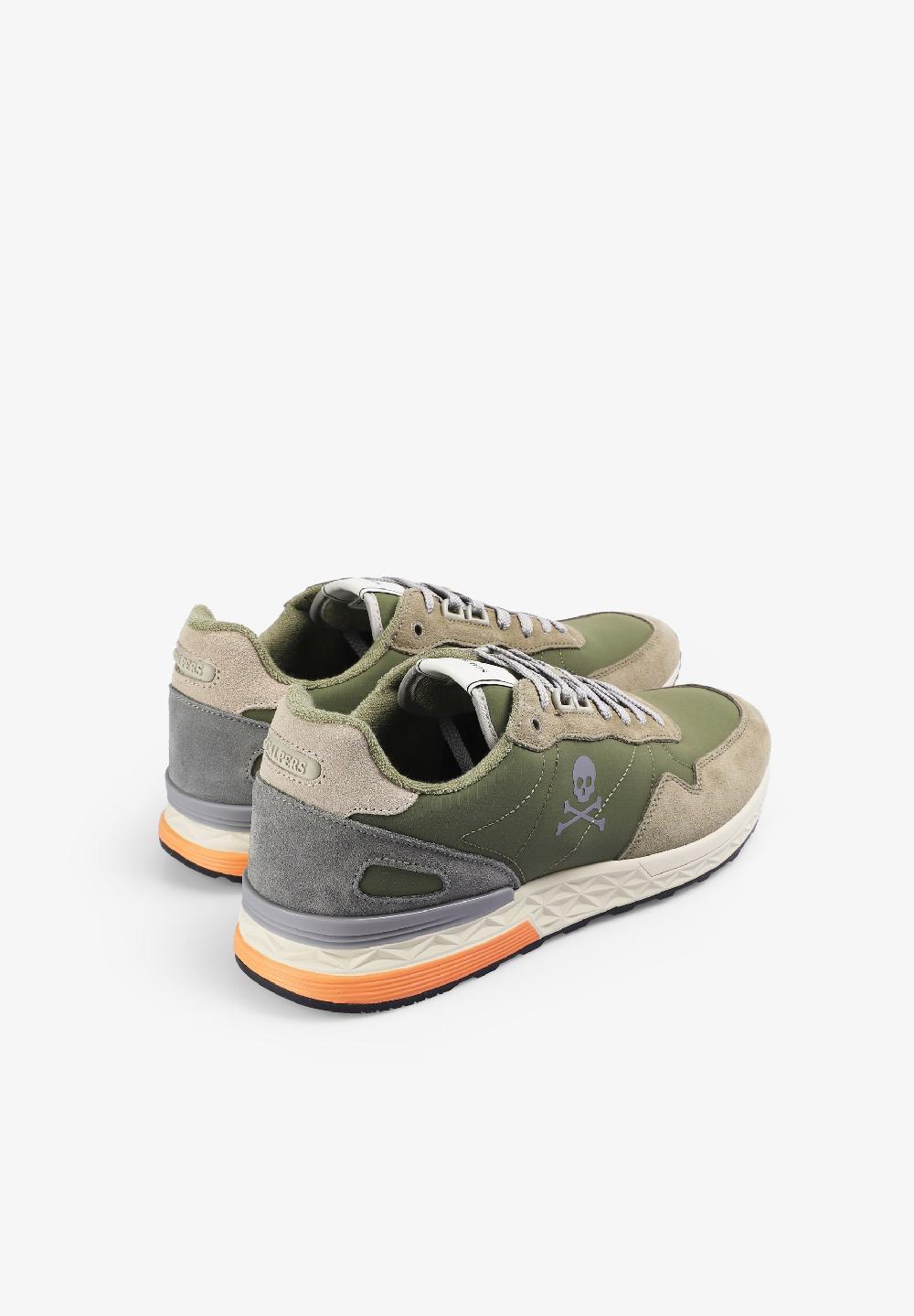 Scalpers SUEDE SNEAKERS WITH SKULL KHAKI