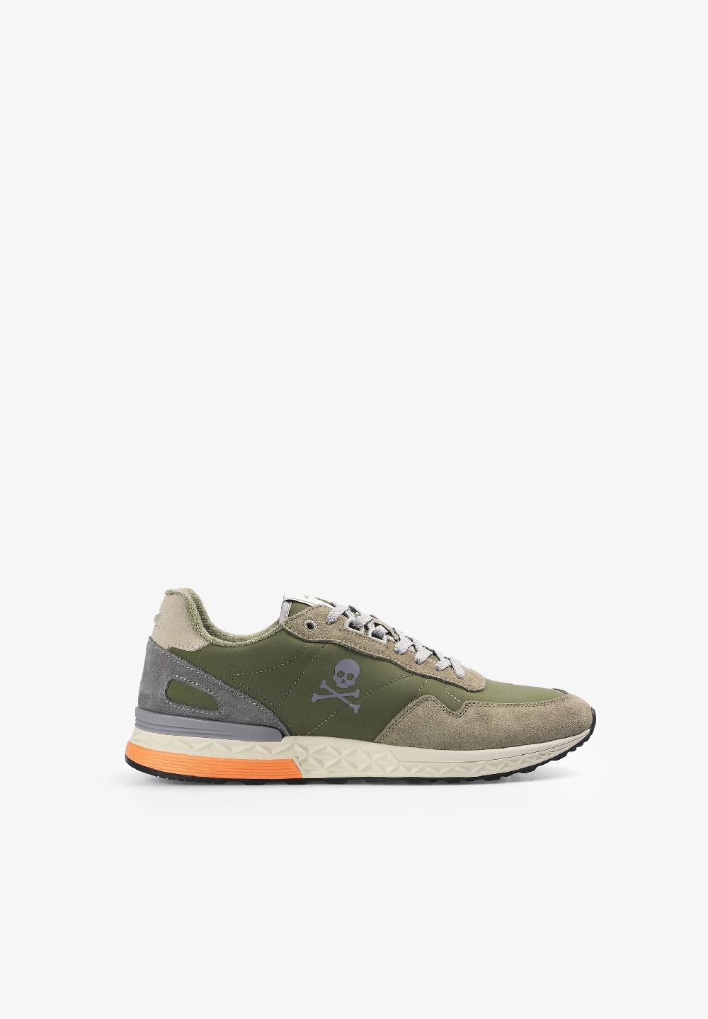 scalpers SUEDE SNEAKERS WITH SKULL KHAKI
