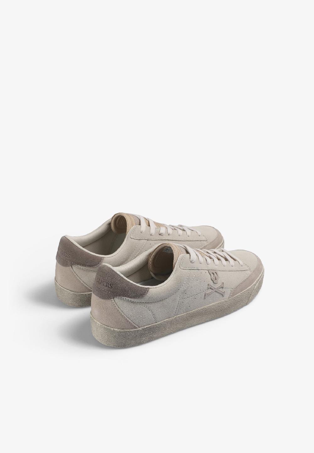 Scalpers SUEDE SNEAKERS WITH SKULL WHITE/BEIGE