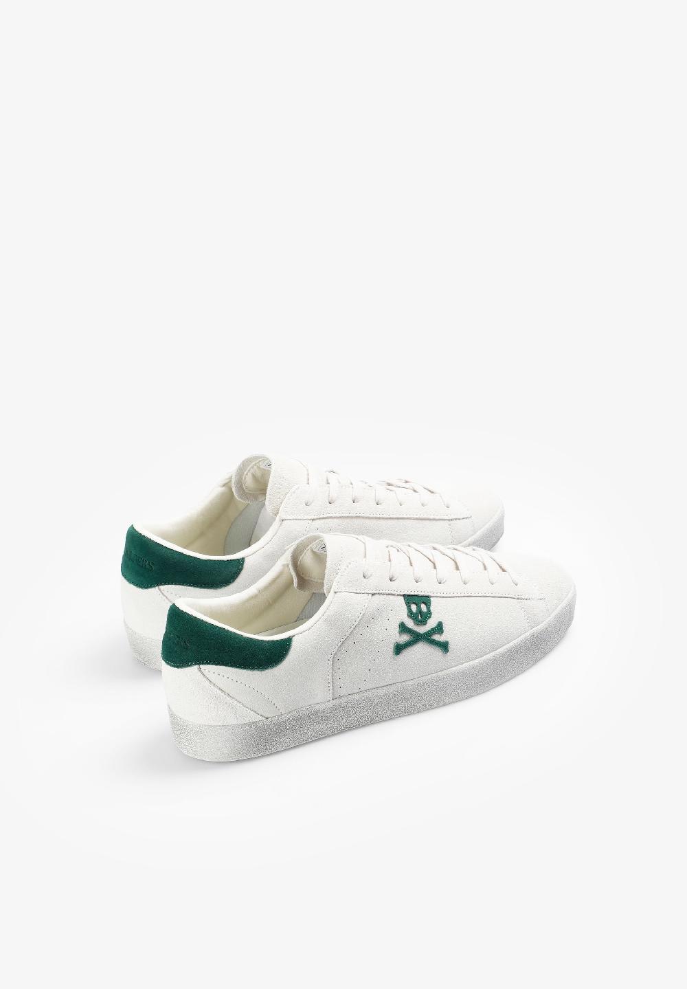 Scalpers SUEDE SNEAKERS WITH SKULL WHITE/GREEN