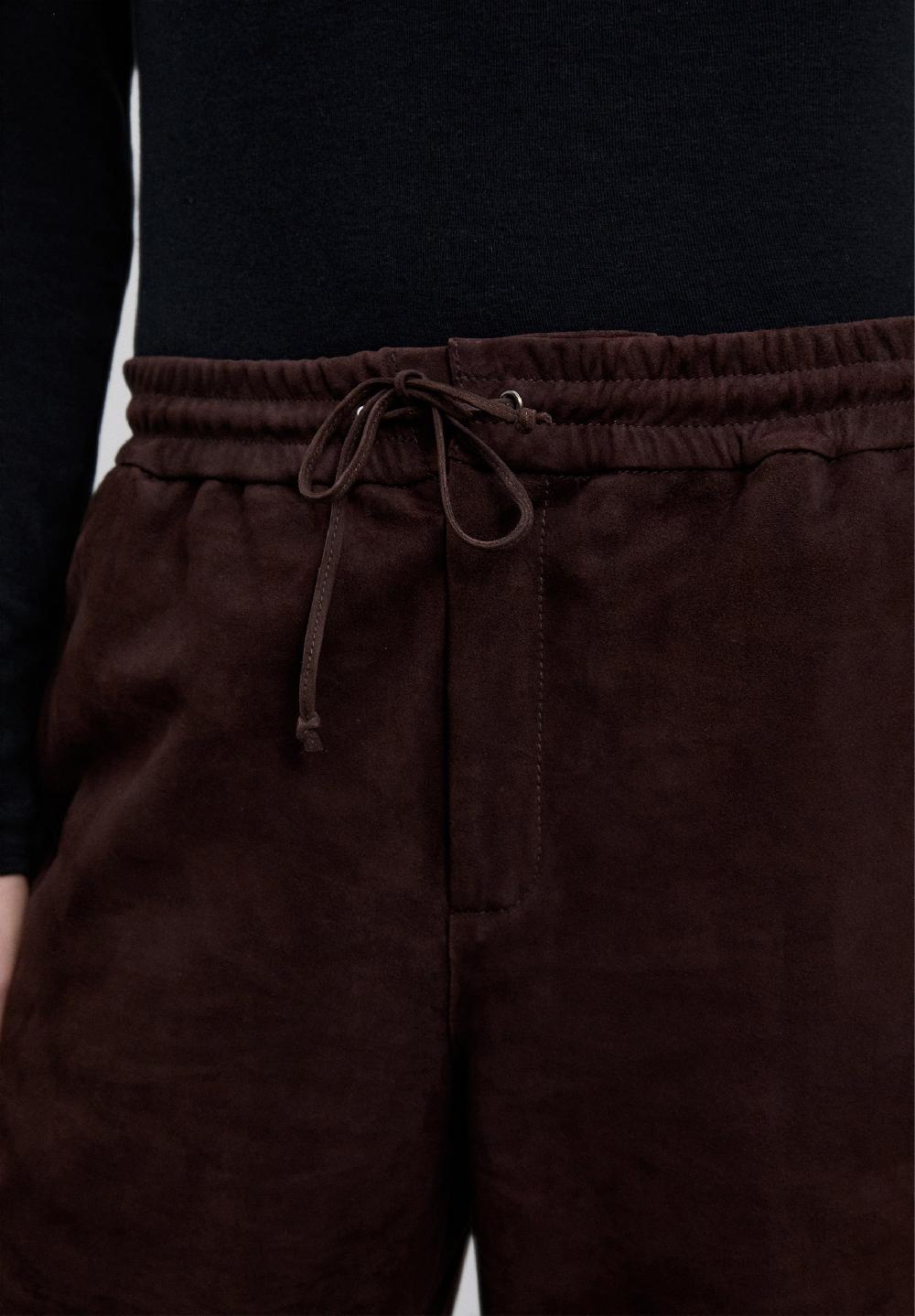 Scalpers SUEDE TROUSERS DARK BROWN