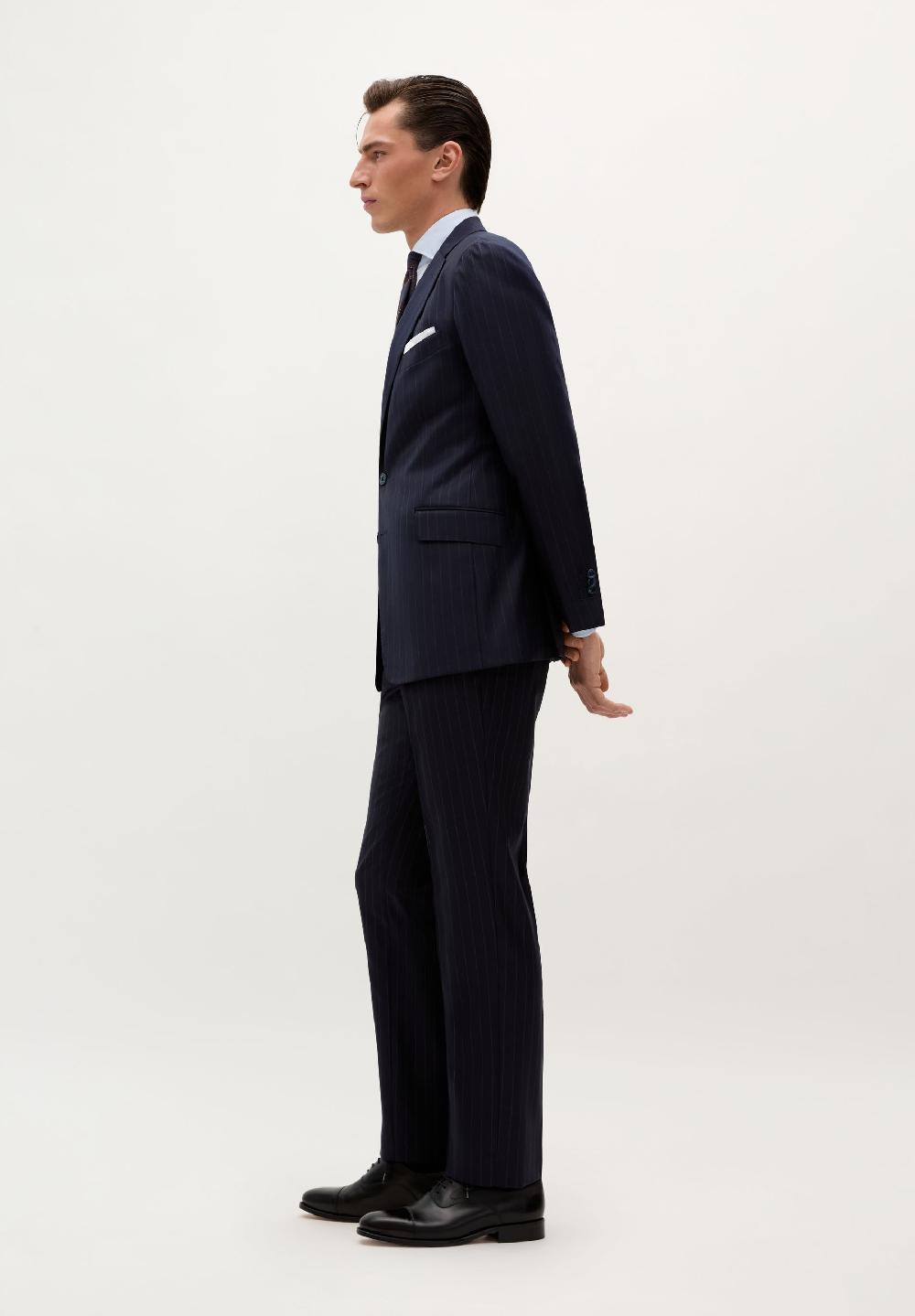 Scalpers SUIT PINSTRIPE TROUSERS NAVY STRIPES