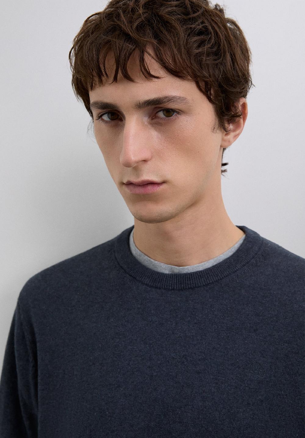 Scalpers SWEATER WITH EMBROIDERED SKULL DARK NAVY