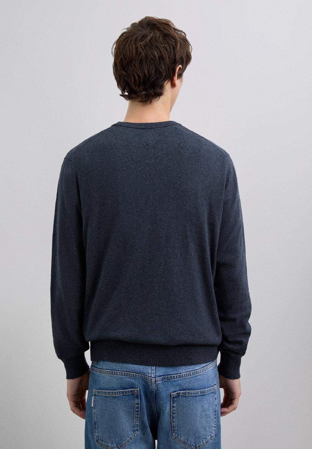 Scalpers SWEATER WITH EMBROIDERED SKULL DARK NAVY