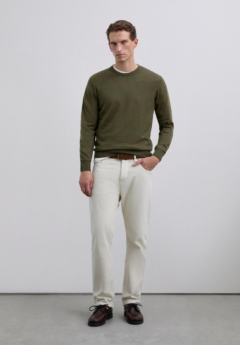 Scalpers SWEATER WITH EMBROIDERED SKULL KHAKI