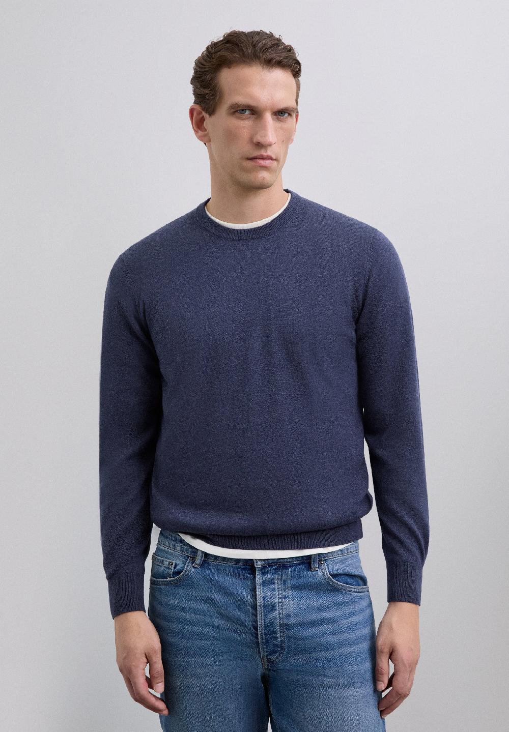 Scalpers SWEATER WITH EMBROIDERED SKULL NAVY