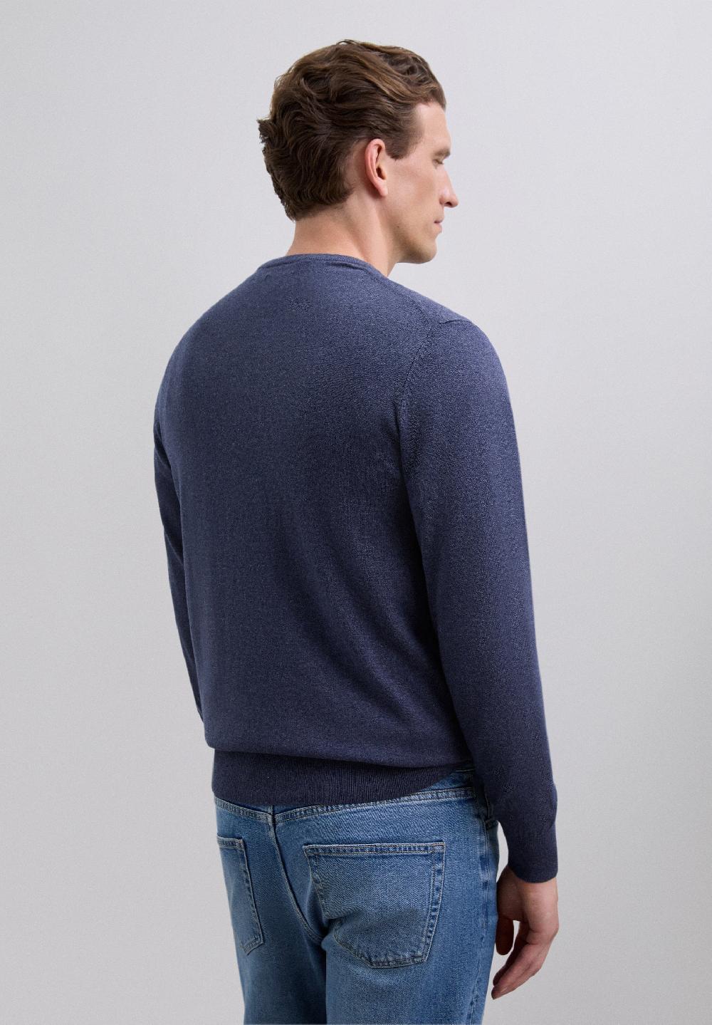 Scalpers SWEATER WITH EMBROIDERED SKULL NAVY