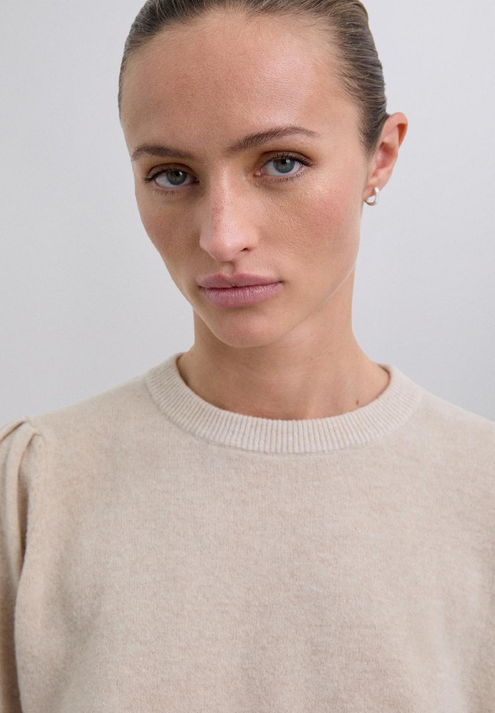 Scalpers SWEATER WITH PUFFED SLEEVES SAND