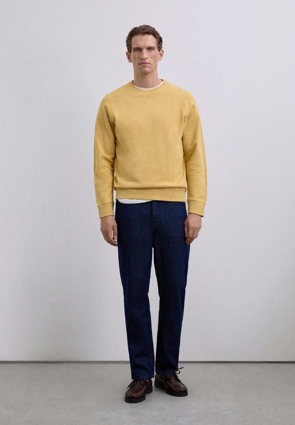 Scalpers SWEATSHIRT WITH EMBROIDERED SKULL MUSTARD