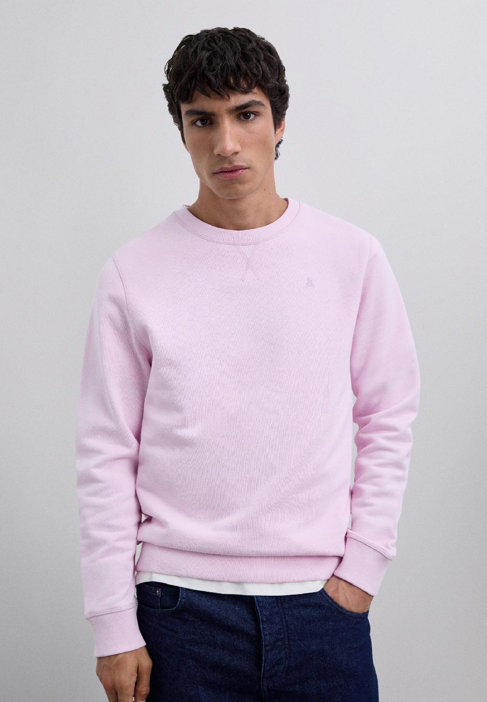 Scalpers SWEATSHIRT WITH EMBROIDERED SKULL PINK