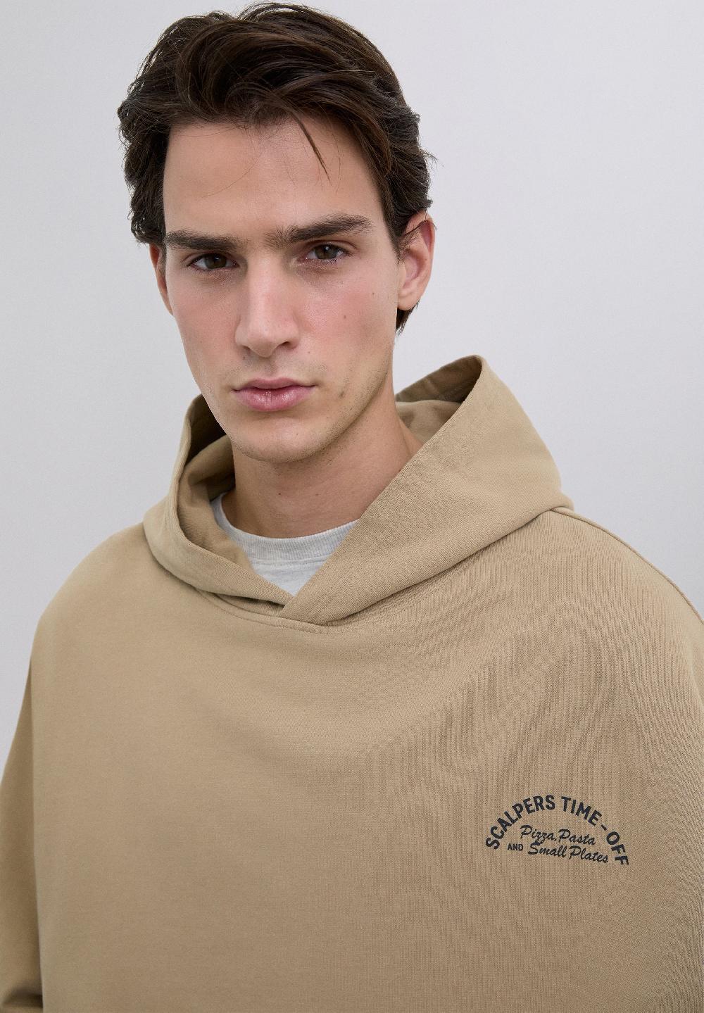 Scalpers SWEATSHIRT WITH LOGO PRINT CAMEL