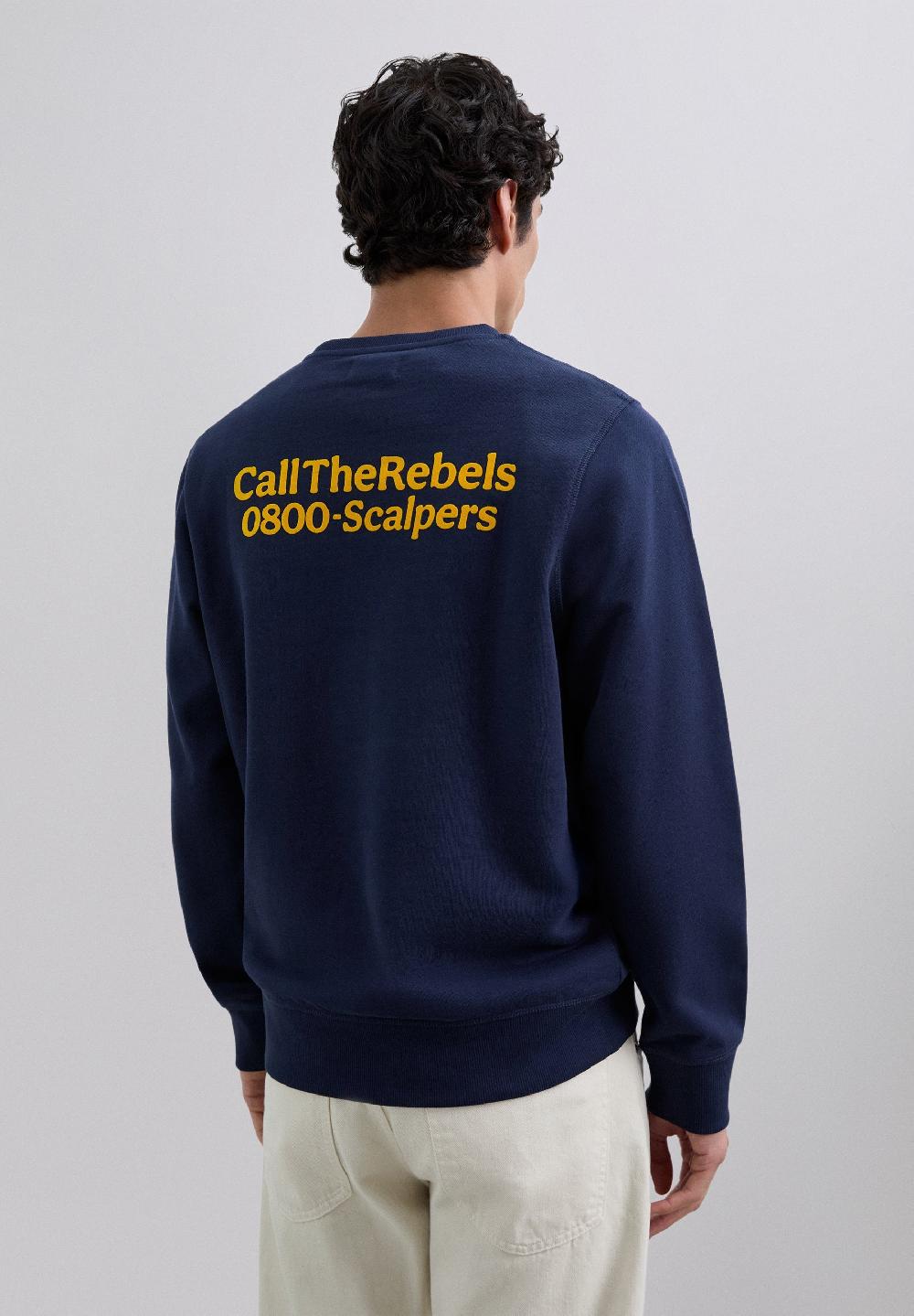 scalpers SWEATSHIRT WITH RAISED LOGO DARK NAVY