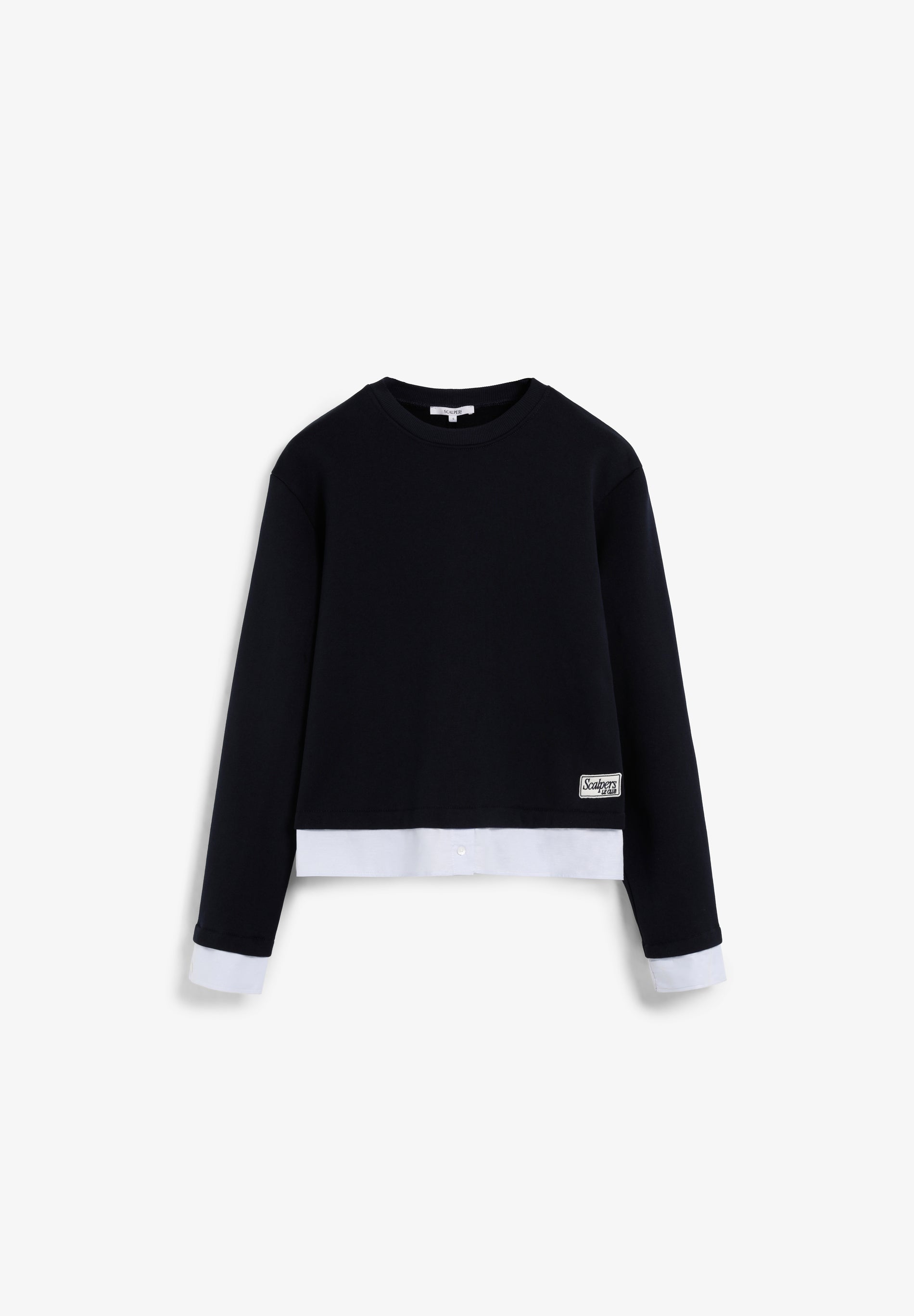 scalpers SWEATSHIRT WITH SHIRT DETAIL NAVY