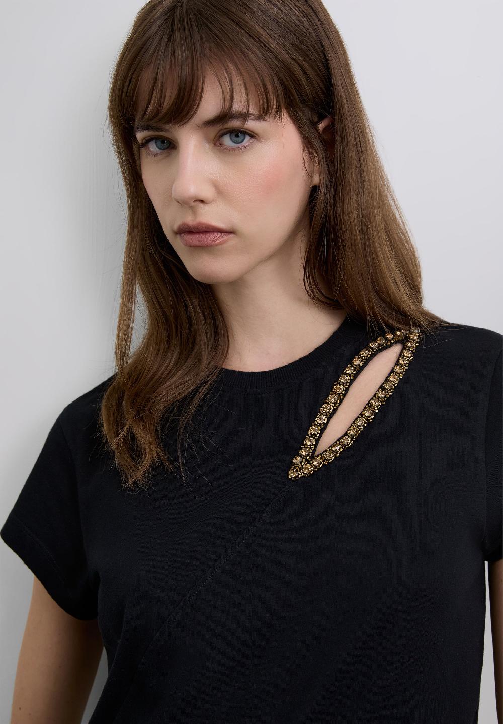 Scalpers T-SHIRT WITH CUT-OUT DETAIL BLACK