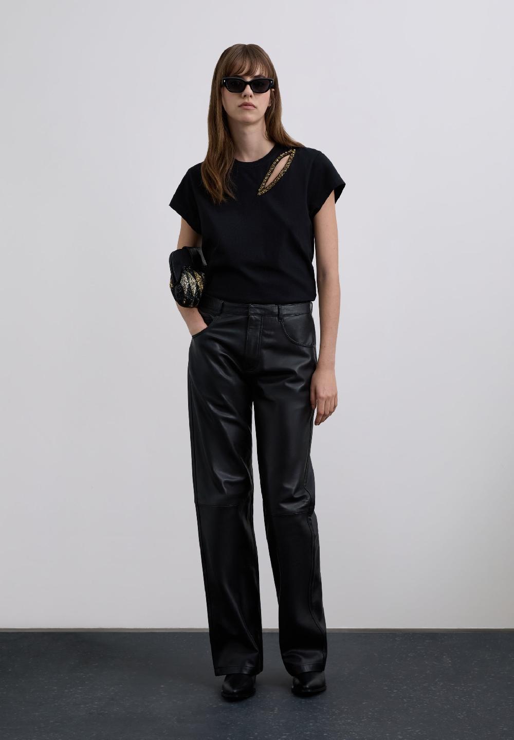 Scalpers T-SHIRT WITH CUT-OUT DETAIL BLACK