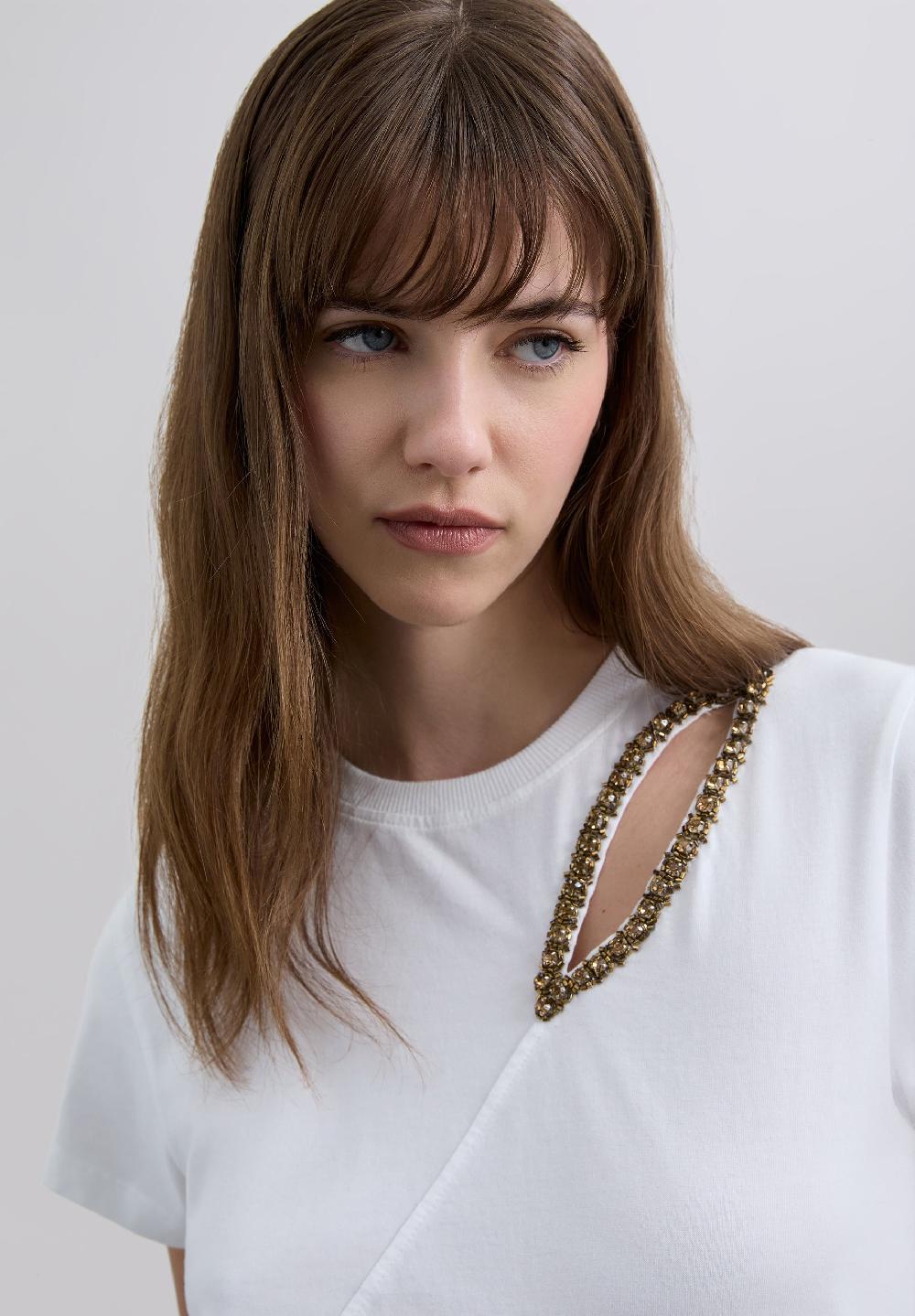 scalpers T-SHIRT WITH CUT-OUT DETAIL WHITE