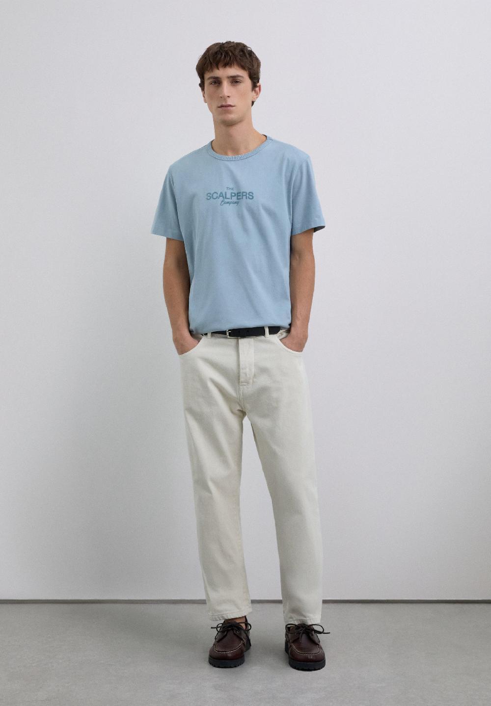 Scalpers T-SHIRT WITH FRONT LOGO LIGHT DUCK