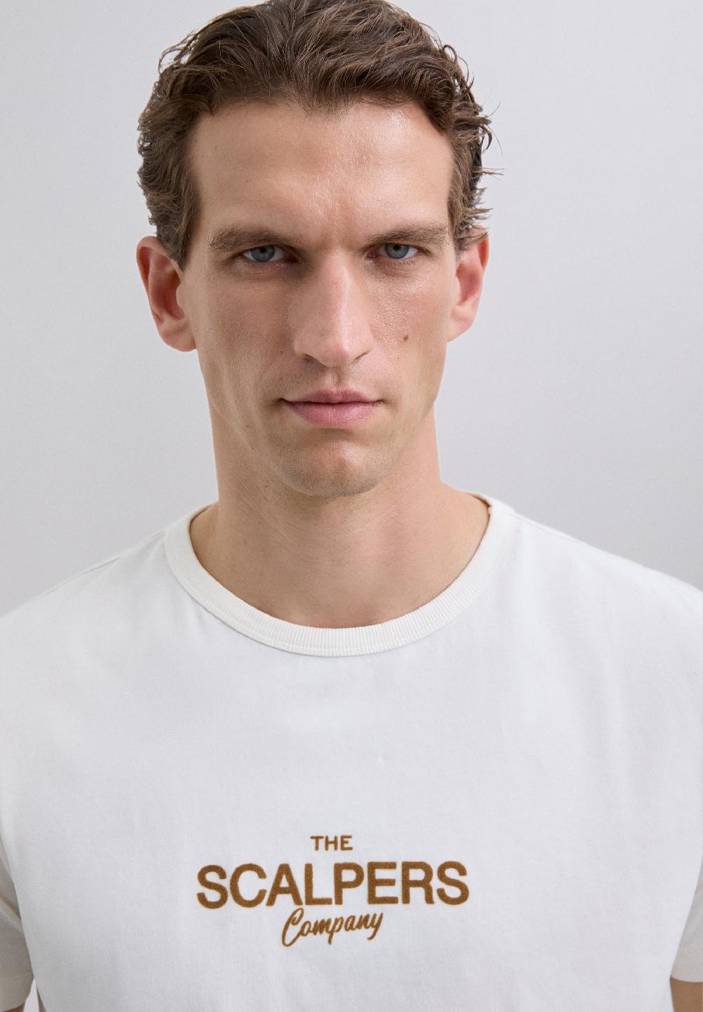 Scalpers T-SHIRT WITH FRONT LOGO OFF WHITE