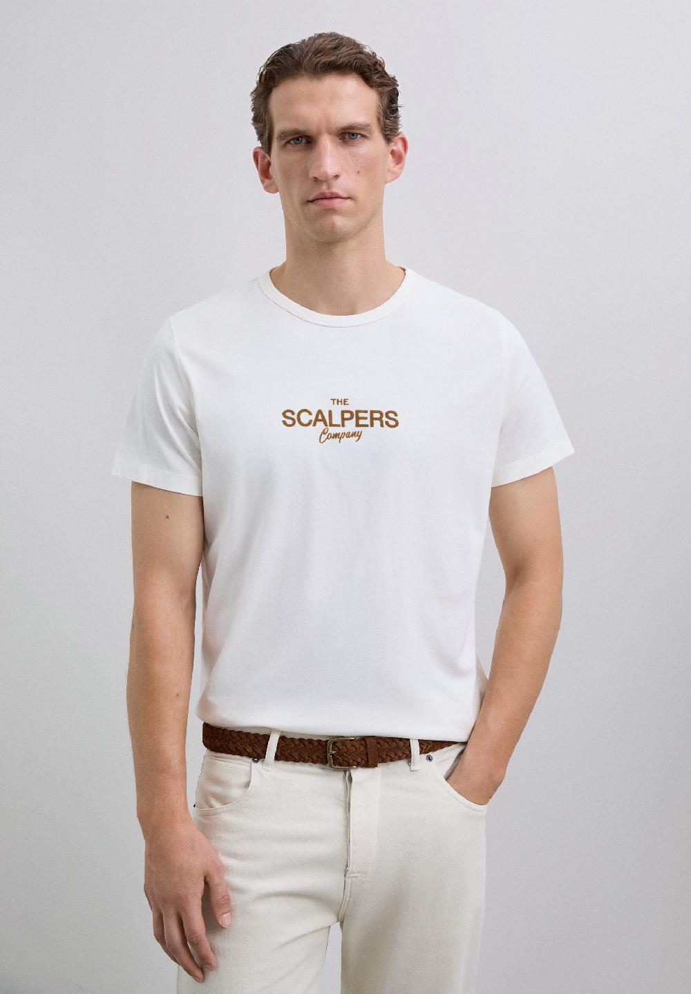 scalpers T-SHIRT WITH FRONT LOGO OFF WHITE